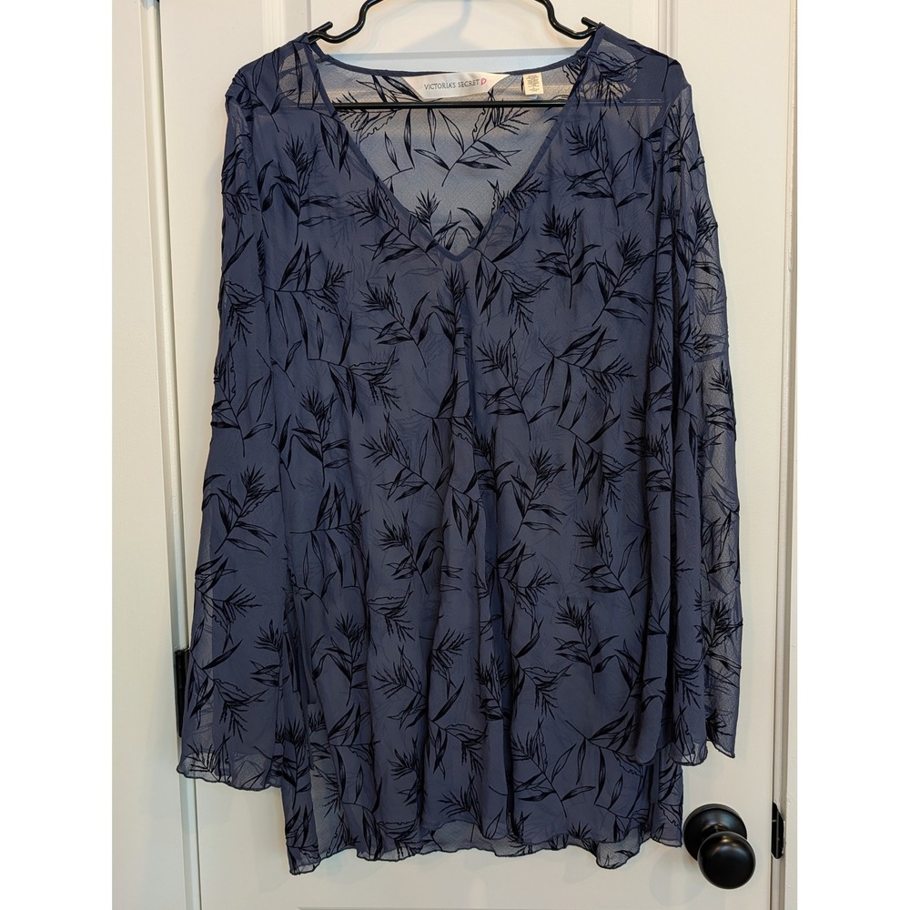 Victoria's Secret Vintage Sheer Navy Blue Cover-Up Tunic Top